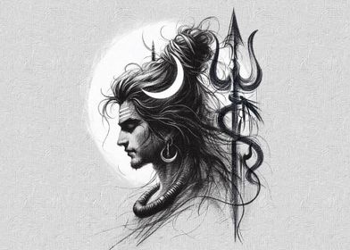 Shiva Pencil Sketch