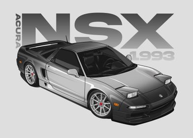 1993 Acura NSX black white