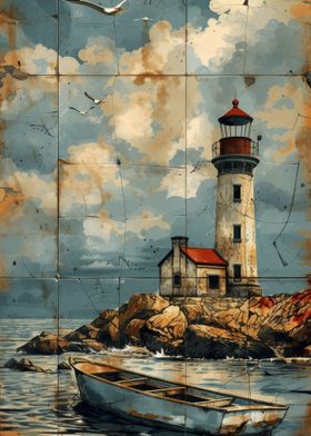 A weathered lighthouse