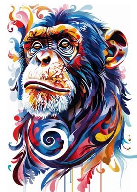 monkey colorful pop art
