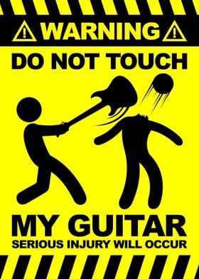 Funny Warning Sign Guitar