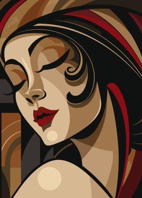 Art Deco Woman Painting