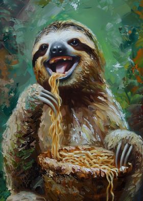 Funny Adorable Sloth Eat