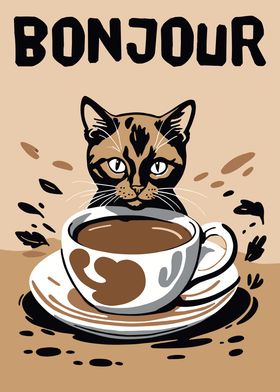 Bonjour Coffee Poster