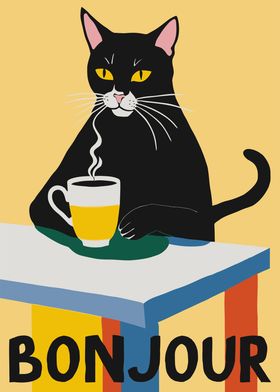 Bonjour Coffee Poster