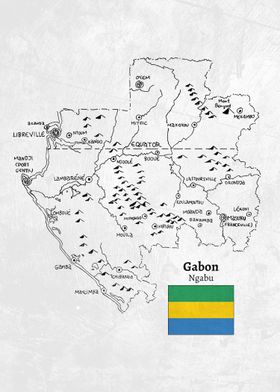 Handdrawn Gabon Map