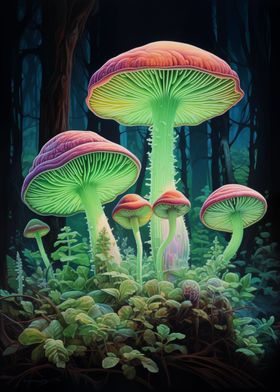 Mushrooms in Green