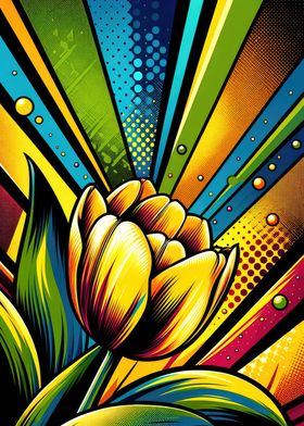 Vibrant Tulip Pop Art