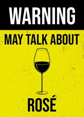 WARNING ROSE WINE GLASS