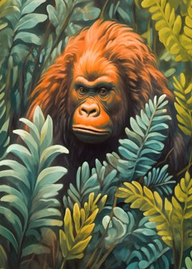 Wild orangutan floral