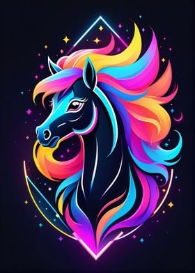 Neon Colorful Pony