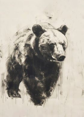 Bear In Charcoal Art