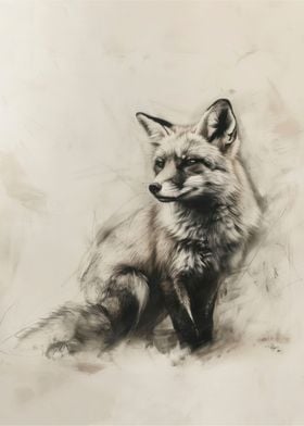 Fox In Charcoal Art