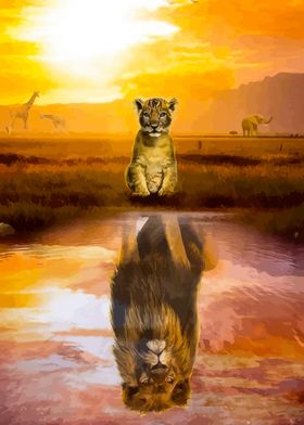 The Lion Reflection