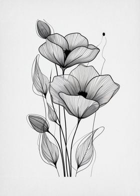 black and white flower 