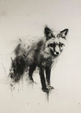 Fox In Charcoal 