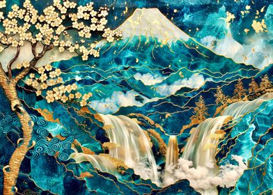 Abstract kintsugi art