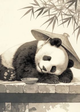 Vintage Sleeping Panda