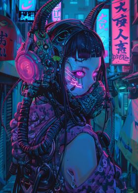 Cyberpunk Demon Girl