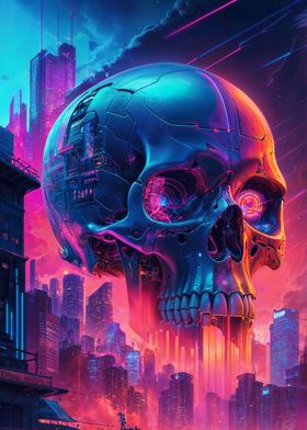 Cyberpunk Skull Glow