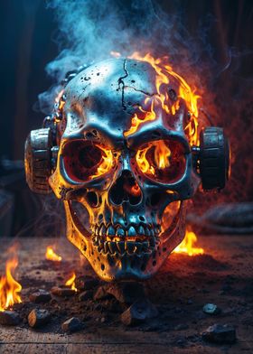 Dynamic Flames Skull