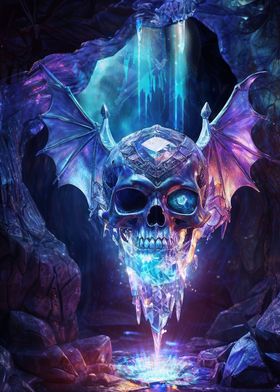 Crystal Bat Skull