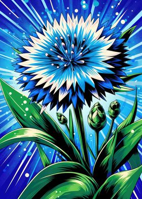 Blue Cornflower Burst