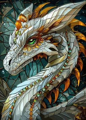 White Fantasy Dragon Beast