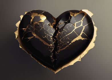 Kintsugi broken heart crac