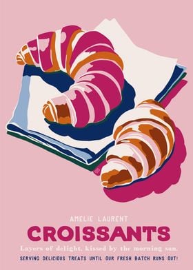 Pink Croissant Poster