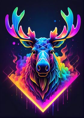 Moose Neon Colorful 