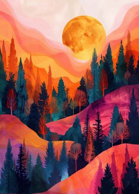 Mountain Sunset Landscape