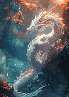 White Dragon Beast Fantasy