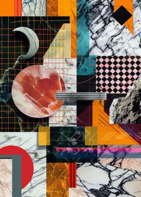 Marbled Geometric Collage