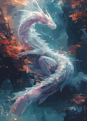 Magic White Fantasy Dragon