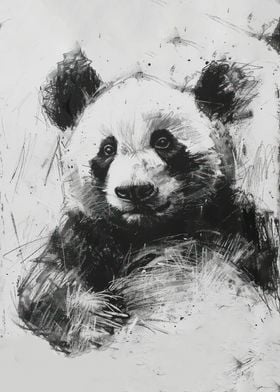 Panda In Charcoal 