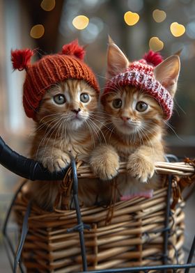 Cute Kitten in Winter Art