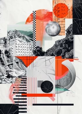 Abstract Landscape Collage