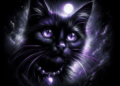 Black Cat and Purple Eyes