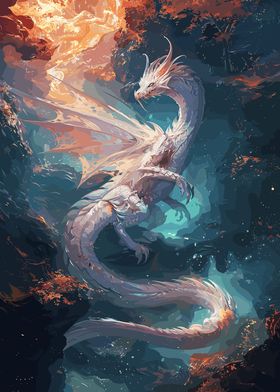 Fantasy Beast White Dragon