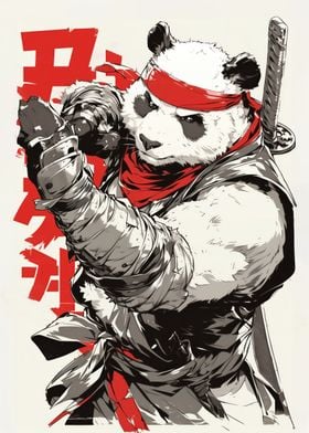 Vintage Anime Ninja Panda