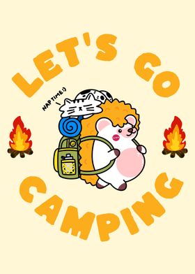 Camping w Hedgehog and Cat