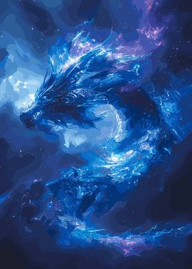 Magic Fantasy Dragon Blue