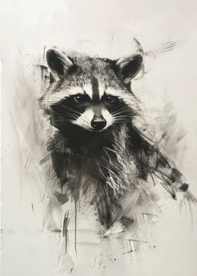 Raccoon in Charcoal