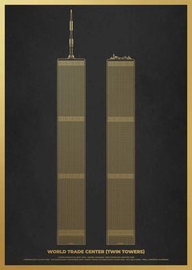 Gold WTC Twin Towers