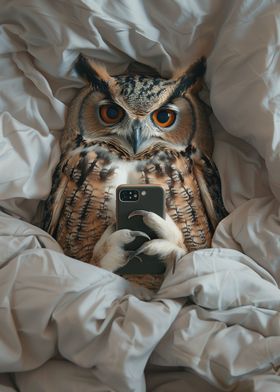 Funny Owl Bed Mobile Phone