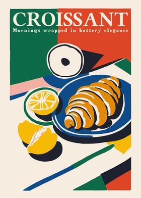 Retro Croissant Poster