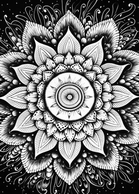 Mandala Black and White 7