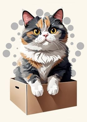 Cat Sitting In A Box