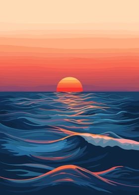 Sunset over the Ocean